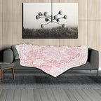 aportt Pink White Boho Blanket Soft Flannel Lightweight Preppy Bohemian Throw Blanket Cozy Warm Cute Aztec Geometric Blankets All Seasons Living Room Decor for Couch Chair Bed Sofa Office 40x50 inch