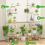 Plant Stand Shelf Rack Indoor with 8 Built in Grow Light, 10 Tiered 65" Tall White Large Lighted Half Moon Curved Plant Stand for Indoor Growing, 2 Pack Arch Sturdy High Herb Shelving