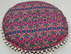 CRAFT KALA 32 Inch Meditation Floor Pillows Cover Round Pillow Seating Hippie Decorative Bohemian Mandala Floor Cushion Cover Outdoor Yoga Living Room Throw Ottoman Poufs Cover (32", New Pink Ombre)