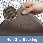 KIMODE Kitchen Mats 2PCS,Cushioned Anti Fatigue Boho Kitchen Rugs and Mats,Non Slip Waterproof Kitchen Mats for Floor,Comfort Foam Standing Desk Mat for Home,Office,Sink,Laundry,Blue and White