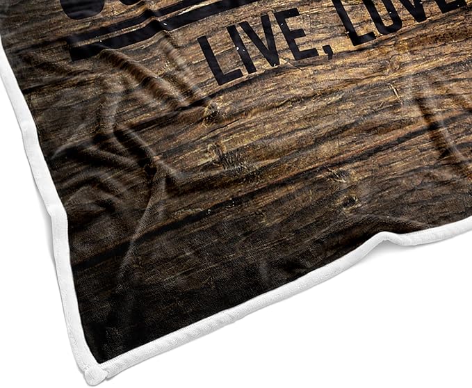 Brown Camping Throw Blankets, Retro Wood Camping Throw Blankets, Soft, Flannel, Warm, Rustic Wooden Board Fleece Bed Blanket Decor, Farmhouse Plush Blanket for Couch Sofa 50X60 Inch