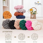 Uvvyui Knot Pillows, 14 Inch Decorative Throw Pillows Round Pillows Cushion, Soft Handmade Knotted Ball Pillow Plush Cushion Home Decor for Bed Couch Living Room (Dusty Blue, 14 Inch)