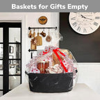 CHICVITA Storage Basket for Gifts, Cute Cotton Rope Baskets for Nursery, Small Gift Basket with Handles, Decorative Woven Baskets for Bathroom, 13 x 9.8 x 5 inches, Black