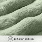 MIULEE Faux Fur Pillow Covers Thick Soft Plush Lumbar Throw Pillows Luxury Spring Home Decor for Couch Bed Bedroom Living Room Sofa,12x20 Inch Pack of 2 Sage Green