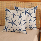 Navy Blue Starfish Pillow Covers 18x18 Inch Set of 2 Coastal Throw Pillows Spring Summer Nautical Ocean Theme Beach Decorative Pillow Cases Linen Outdoor Decor Cushion Case for Home Bedroom