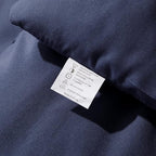 ROSGONIA Comforter Full Size for Boys Teen Girls Navy Blue, 3pcs (1 Blue Comforter & 2 Pillowcases), Lightweight Dorm Bedding Soft All Season Bed Set
