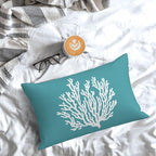 Coastal Pillow Covers 12x20 Set of 2 Aqua Teal Turquoise Coral Starfish Throw Pillows Nautical Ocean Decorations Summer Linen Beach Pillowcase Outdoor Decor Farmhouse Cushion Case for Couch
