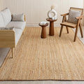 HOMEMONDE Handcrafted Woven Rectangle Jute Rug - 10'x14' - Natural Rustic Vintage Braided Reversible Area Rug - Farmhouse Indoor Floor Rug - Eco Friendly for Kitchen, Hallway, Living Room, Bedroom