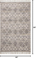 Loloi Angela Rose Rivers Collection RIV-01 Denim/Ivory 3'-6" x 5'-6" Reversible Accent Rug
