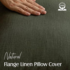 Foindtower Pack of 2, Decorative Linen Solid Throw Pillow Covers Soft Accent Cushion Case Farmhouse Neutral Pillowcase for Chair Couch Sofa Bedroom Living Room Home Decor 18 x 18 Inch Dark Olive Green