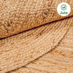 Handcrafted Jute Braided Rug 3x5 Feet Oval - 100% Natural Jute Area Rug - Rustic Farmhouse Boho Accent Rug for Living Room Bedroom Kitchen Entryway Reversible Handwoven Floor Rug