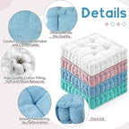 Jerify Floor Pillow Cushions Large Round Square Large Meditation Floor Pillow for Classroom Adult Meditation Picnic Party Seating Learning Daycare School(Square,Mixed Blue,4 Pcs)