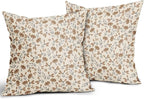 Brown Grey Gray Floral Pillow Covers 24x24 Set of 2 Vintage Rustic Old Style Cute Small Flower Print Decorative Outdoor Pillowcases Farmhouse Throw Cushion Case Decor for Couch Sofa Bed