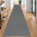 EARTHALL Woven Runner Rug 2.6x12 Ft Washable Runners for Hallways Extra Long Cotton Non Slip Rubber Backed Kitchen Runner Braided Indoor Floor Carpet for Entryway, Hall, Kitchen, Dark Gray