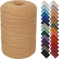 NOANTA Light Tan Macrame Cord 3mm x 328yards, Colored Macrame Rope, Cotton Rope Macrame Yarn, Colorful Cotton Craft Cord for Wall Hanging, Plant Hangers, Crafts, Knitting