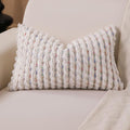 Boho Lumbar Pillow Cover 12x20 Inch Pack of 1 Farmhouse Rectangle Decorative Couch Throw Pillow Cover Colorful Chenille Tufted Striped Pillowcase for Living Room Sofa Bed