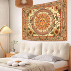 Accnicc Yellow Sun Tapestry Boho Floral Sunflower Plant Wall Tapestry for Bedroom Aesthetic Vintage Flower Celestial Small Tapestries Wall Hanging for Dorm Living Room Decor 48 x 36 Inch