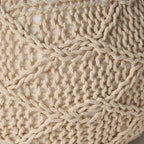 LIFE SKY Knitted Pouf Ottoman for Living Room: 3-in-1 Space Saver Footstool & Extra Seating - 20-inch Round Cotton Knit Accent for Small Apartments & Modern Decor
