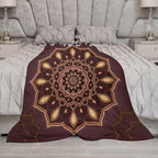 Mandala Throw Blanket Indian Hippie Bohemian Art Floral Texture Ornamental Pattern Blanket for Sofa Bed Couch Chair Or Dorm 60"x80"