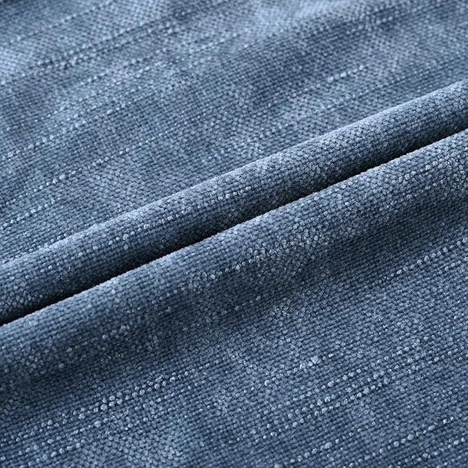 Set of 4 Soft Textured Decorative Throw Pillow Covers 18x18 Inch Cozy Farmhouse Cushion Cover Square Accent Pillow Cases for Bed Couch Sofa Living Room, Smoke Blue