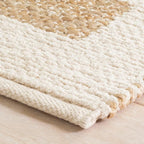 Dash and Albert Milo Jute & Cotton Area Rug - 7.5 X 9.5 Ivory Stripe Handwoven Accent Rug - Durable, Low Pile, Guest Room, Home Office, Dining Room - Premium Luxury Hotel Quality Soft Breathable