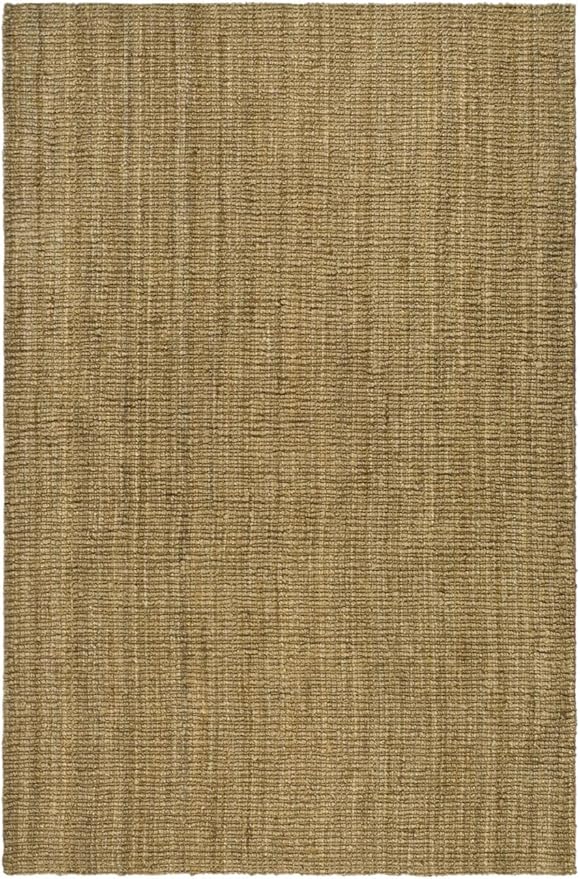 SAFAVIEH Area Rug 6x9 - Natural Fiber Collection - Natural Brown, Handmade Jute, Farmhouse Style, Chunky Textured Thick Pile (NF447A)