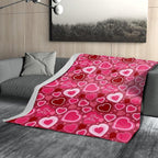 Valentine Blanket Soft Flannel Lightweight Red Pink Love Heart Valentines Throw Blanket Cozy Warm Blankets All Seasons Home Party Decor On Living Room Sofa Couch Bed 50x60 inch