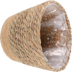 Rustic Handwoven Straw Flower Basket for Indoor Plants Multi-Functional Planter and Storage Holder Natural Decorative Pot for Living Bedroom Office Boho Home Decor