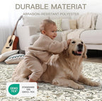 9×12 Washable Large Area Rugs for Living Room, Floral Soft Rug Non Slip Stain Resistant Carpet for Bedroom Dining Room Kitchen Farmhouse Home Decor，Beige Multi 061