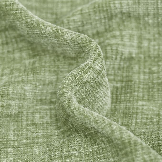 CaliTime Throw Pillow Covers Decorative 20 X 20 Inches Pack of 2 Cotton Thread Stitching Edges Solid Dyed Soft Chenille Cushion Cases for Couch Sofa Bed Living Room Farmhouse Sage Green