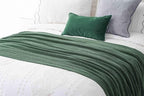 BATTILO HOME Dark Green Throw Blanket for Couch, Soft Chenille Knit Throws with Tassels for Home Decor, Christmas Green Throws for Bed Couch Cover, 60"x80"