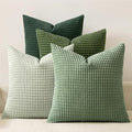 MIULEE Sage Green Pillow Covers 20x20 Inch Set of 4 Spring Boho Farmhouse Home Decor Mordern Nordic Throw Pillows Covers Summer Soft Corduroy for Couch Bed Sofa Living Room Forest Green