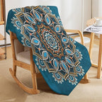 Ornamental Mandala Throw Blanket Indian Hippie Bohemian Art Floral Texture Pattern Blanket for Sofa Bed Couch Chair Or Dorm 50"x60"