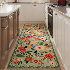 Rugcomf Runner Rug for Hallways Kitchen Rug Non Slip 2'6''x8' Washable Runner Rugs with Rubber Backing Soft Floral Carpet Runner for Hallways, Kitchen, Laundry, Bedroom, Bathroom(Green)