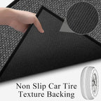Hallway 10ft Runner Rug Non Slip, Water Absorbent Laundry Mat Black Kitchen Mat Sink Rug, Rubber Backed Indoor Entryway Rug Runner