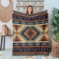 Aztec Throw Blanket, Tribal Soft Cozy and Warm Couch Blankets Gift for Aztec Lover, Decorative Blankets for Sofa Couch Bed, Brown Khaki 50×60 inches