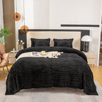 YUSOKI Twin XL Blanket Single Layer,Weight(3.1lb),370GMS-3D Stylish Design for Gift Home Decor (Black,65"x90")