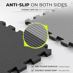 bemaxx Gym Mats Set - 18 pcs EVA Interlocking Foam Floor Tiles (12.6"x12.6"x0.4") 18sqft Protective Gym Flooring Sports Home Workout Exercise Mats Puzzle Garage Fitness Play-Room Pool Treadmill Bike