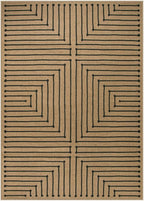 Lahome Neutral Geometric 5x7 Washable Rugs for Living Room Office, Black and Nature Outdoor Patio Rug Farmhouse Rhombus Non Slip Non Shedding Carpet for Classroom Balcony Dining Room