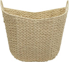 Household Essentials Cream Paper Rope Basket with Handles, Natural Woven Storage Basket