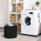 Large Black Storage Basket, 16" x 14" Cotton Rope Baskets for Storage, Blanket Storage Living Room, Big Woven Laundry Basket, Dog Kids Toy Box Organizer, Round Floor Shoe Towel Bin
