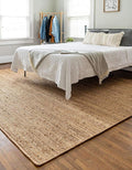 Hand Woven Jute Rug 10x14 Feet Rectangle - Handcrafted Braided Design, Indoor & Outdoor Reversible Natural Fiber Rug - Rustic Farmhouse Carpet for Living Room, Hallway, Bedroom (Natural, 10'x14')