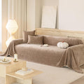 ROOMLIFE Sofa Cover, Boho Couch Cover for 3 Cushion Sofa, Non Slip Chenille Sofa Slipcovers for Dog, Washable Furniture Sofa Protector Cover with Tassel for Living Room, 71''X118”
