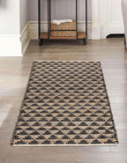 Unique Loom Chindi Jute Collection Area Rug (2' 2" x 6' 1" Runner, Black/ Natural)