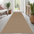 EARTHALL Woven Runner Rug 3x8 Ft Washable Runners for Hallways Wide Non Slip Rubber Backed Kitchen Runner Braided Indoor Floor Carpet for Entryway, Hallway, Kitchen, Bedroom, Orange/Tan/Brown