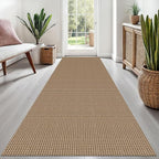 EARTHALL Woven Runner Rug 3x8 Ft Washable Runners for Hallways Wide Non Slip Rubber Backed Kitchen Runner Braided Indoor Floor Carpet for Entryway, Hallway, Kitchen, Bedroom, Orange/Tan/Brown