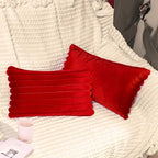 1 Pack 12x20 Pillow Cover Velvet Pillow Covers, Faux Fur Oblong Throw Pillow Covers for Living Room Decorations Throw Pillow Case, Throw Pillow Cover Cushion Cover for Home Sofa Bedroom Car, Red