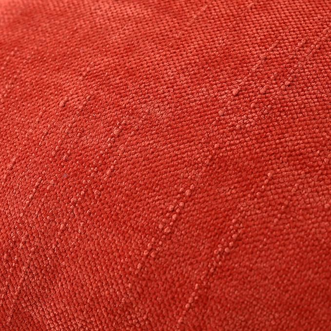 Set of 4 Soft Textured Decorative Throw Pillow Covers 18x18 Inch Cozy Farmhouse Cushion Cover Square Accent Pillow Cases for Bed Couch Sofa Living Room, Red