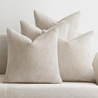 MIULEE Pack of 4 Couch Throw Pillow Covers 20x20 Inch Cream Soft Decorative Chenille Pillow Covers Farmhouse Accent Cushion Covers for Boho Spring Home Decor Sofa Bedroom Living Room