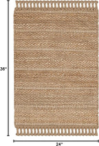 SAFAVIEH Natural Fiber Collection Accent Rug - 2' x 3', Natural & Light Grey, Handmade Tassel Jute, Ideal for High Traffic Areas in Entryway, Living Room, Bedroom (NF550A)